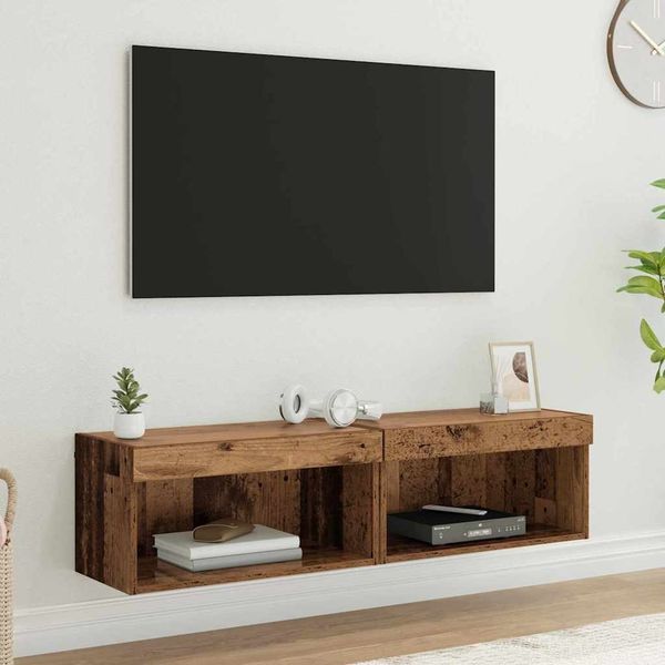vidaXL TV-Schrankset 2 pcs Altholz 60 x 30 x 30 cm Holzwerkstoff 882961