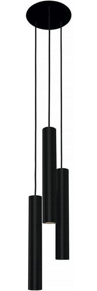 Licht-Erlebnisse Pendelleuchte EYE, ohne Leuchtmittel, Hängelampe Schwarz Metall GU10 3-flammig Modern Küche