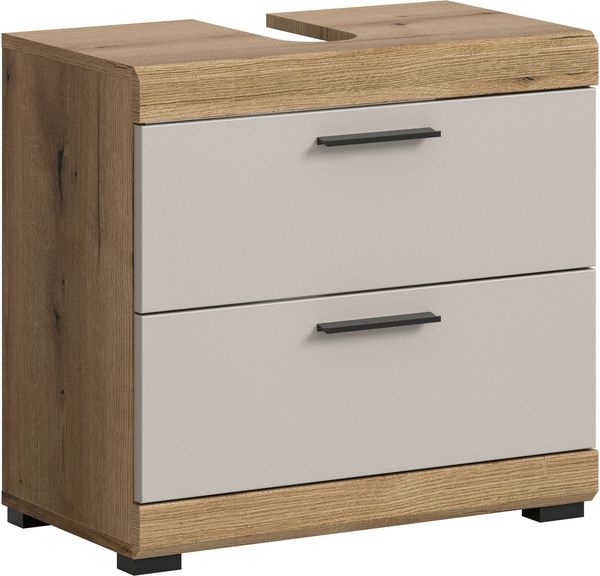 welltime Waschbeckenunterschrank SIENA, Breite 60cm, mit 2 Türen oder 2 Schubkästen, MDF-Front (1-St, TOPSELLER!, mit Siphonausschnitt 10x25 cm) in verschiedenen Farben erhältlich, Badmöbel, Badschrank, Schrank, Bad