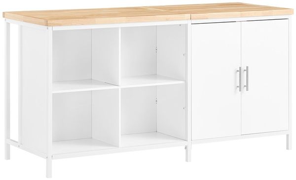 SoBuy KNL09-WN Kücheninsel, MDF, Lackiert, Weiß, 170 x 89 x 60 cm