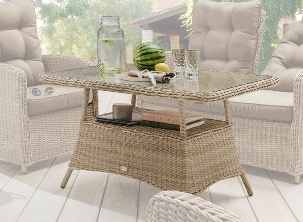 Destiny Gartentisch MERANO, (120x66x77cm), Aluminium, Polyrattan