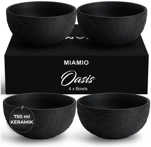 MiaMio Schüssel 4er Schüssel Set Keramik Müslischüssel - Oasis Collection, Keramik, (4-tlg)
