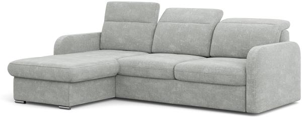 MEBLINI Schlafcouch mit Bettkasten - Ecksofa mit Schlaffunktion - Sofa mit Relaxfunktion und Kopfstützen - Couch L-Form - Eckcouch - Wohnlandschaft - EMERALD - 215x167x84cm - Grau Webstoff