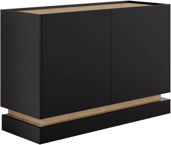 Kommode Zarpant K120 2D (Farbe: Schwarz / Eiche Cremona)