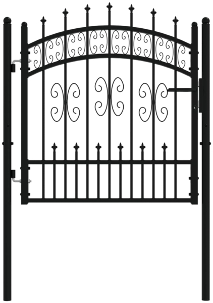 vidaXL Zauntor mit Speerspitze Schwarz 103x100 cm Pulverbeschichteter Stahl 151090