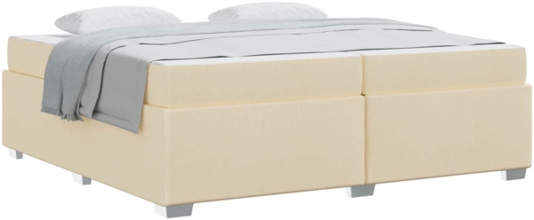 vidaXL Bettrahmen mit Matratze Creme 200 x 200 cm Stoff 3399213