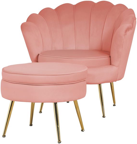 Sitzpouf Rund Samt Rosa Bild 4