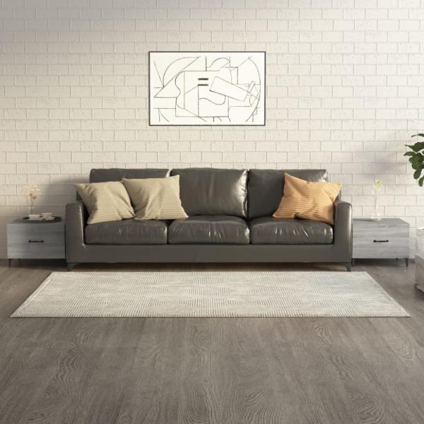 vidaXL Couchtische mit Metallbeinen 2 Stk. Grau Sonoma 50x50x40 cm 817540