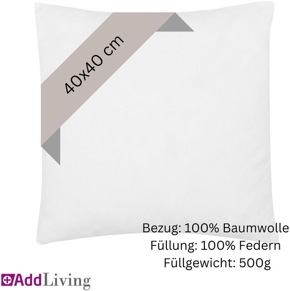 Kissenfüllung Federkissen Füllkissen Kopfkissen Kissen Füllung in vielen Größen Kissen 40 x 40cm