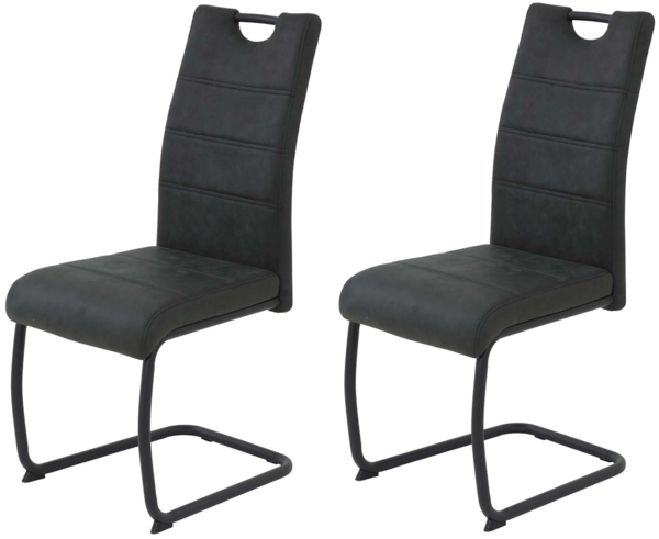 2er Set Schwingstuhl Dunja - Vintage Anthrazit