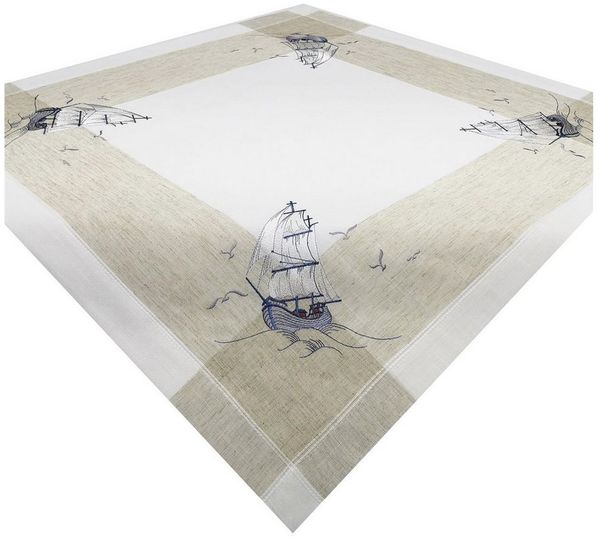 Brilliant Tischdecke Leinenoptik / Mitteldecke / Versch. Muster / 85x85 cm, Leinenoptik