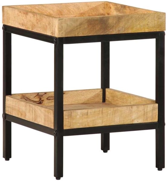 vidaXL Beistelltisch mit Regal Braun 35 x 35 x 45 cm Massivholz Mango 374089