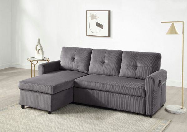 ATLANTIC home collection Ecksofa Gustavo L-Form, mit Schlaffunktion, Stauraum & seitlichen Taschen