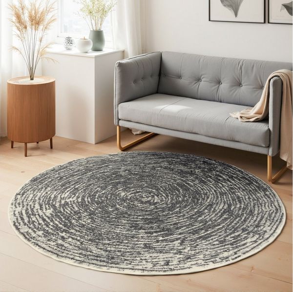 HANSE Home Teppich Cavallo, rund, Höhe: 9 mm, Wohnzimmer, Schlafzimmer, Flur, Kurzflor, meliert, Vintage, weich