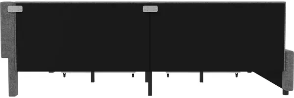 Schlafsofa mit LED-Beleuchtung, Lattenrost, Schubladen, USB/Typ-C Anschlüssen, 140x200cm, Polsterbett, Doppelbett, Leinen Bild 10
