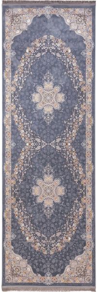Orientalischer Webteppich - Diba 300 x 100 cm - blau - läufer