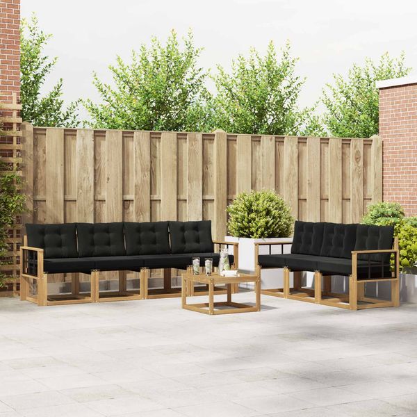 vidaXL Outdoor-Sofagarnitur mit Kissen 8 pcs Weiß und Schwarz 3389290