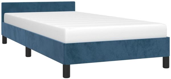 vidaXL Bettgestell ohne Matratze Dunkelblau 90x190 cm Samt 347547 Bild 3