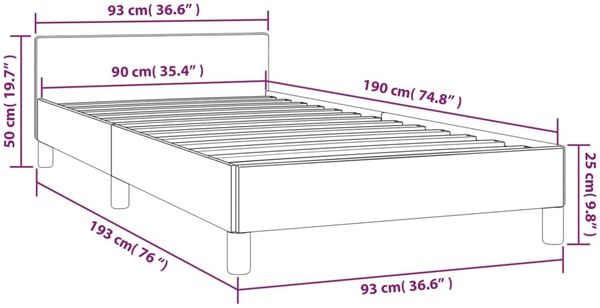 vidaXL Bettgestell ohne Matratze Dunkelblau 90x190 cm Samt 347547 Bild 9