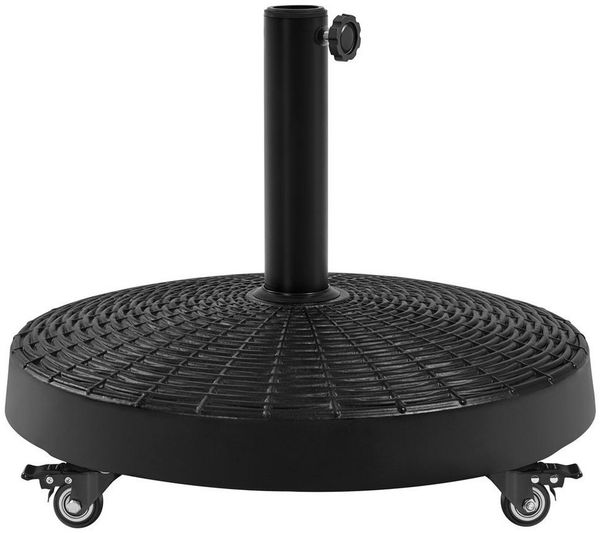 Yaheetech Schirmständer, Sonnenschirmständer mit Rollen Rundes Schirmgewicht Φ 52 cm, Schwarz