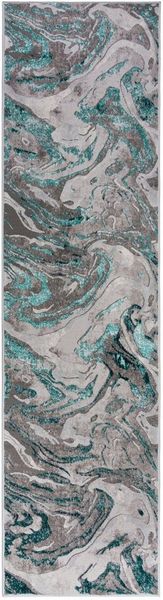 FLAIR RUGS Läufer Marbled, rechteckig, Höhe: 12 mm, dezenter Glanz, mehrfarbig, modernes Marmor-Design, Teppichläufer
