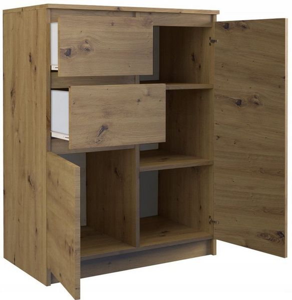 Raumhirsch Furniture Kommode Sideboard 70 cm breit (Maße 40 x 70 x 97 cm mit 2 Türen, 2 Schubladen), verschiedene Farben