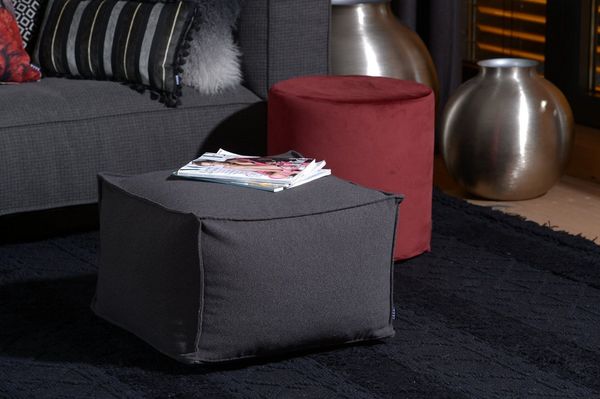 H.O.C.K. Sitzhocker H.O.C.K. Nobile Samt Hocker rund Pouf ø45x45cm indian-red, Hocker, Barhocker & Sitzhocker, Pouf, Badhocker, Wohnzimmer Hocker