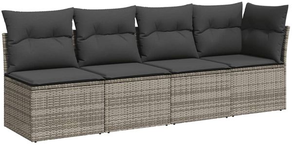 vidaXL 8-tlg. Garten-Sofagarnitur mit Kissen Grau Poly Rattan 3267440 Bild 3