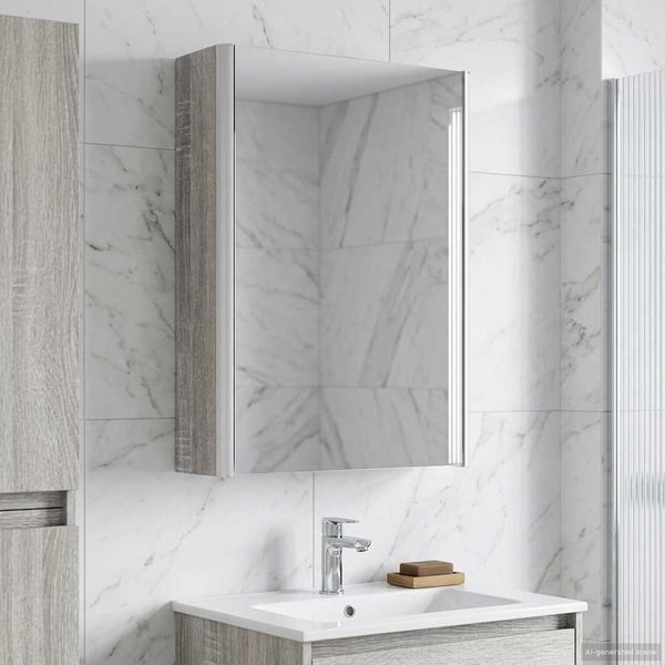 vidaXL Badezimmerspiegelschrank Graues Sonoma 33 x 11,5 x 50 cm 889220