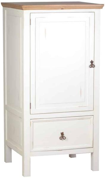 MiaMöbel Mexico Kühlschrankmodul "Old White" - links Massivholz Pinie Landhaus Mexiko Möbel Mexikanisch