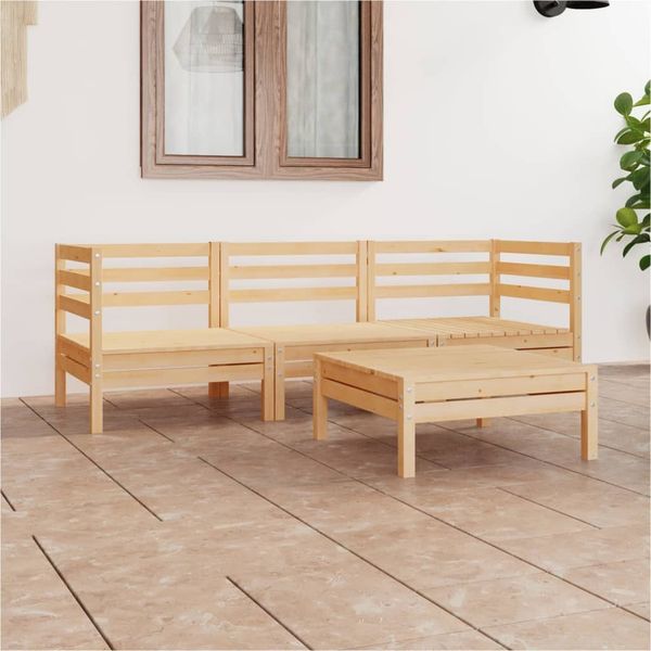 vidaXL 4-tlg. Garten-Lounge-Set Massivholz Kiefer 3082467