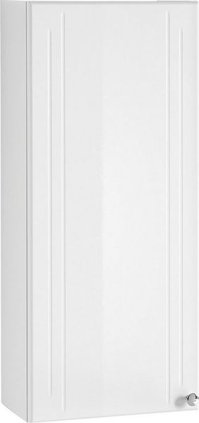Saphir Hängeschrank Quickset 955 Wand-Badschrank 32,5 cm breit mit 1 Tür, 2 Einlegeböden Badezimmer-Hängeschrank, Weiß Hochglanz, Griffe in Chrom Glanz