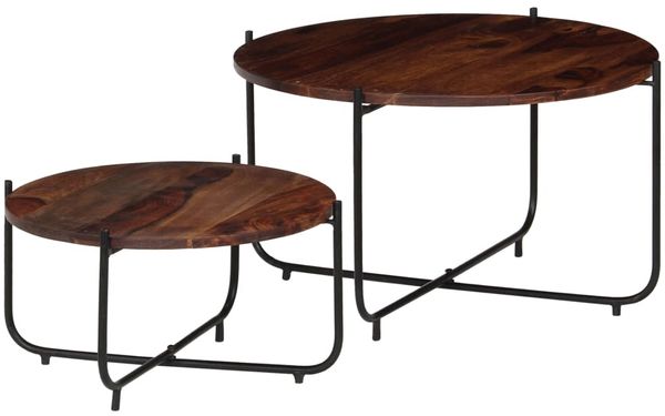 vidaXL 2-tlg. Couchtisch-Set Massivholz Akazie 60x35 cm 246015