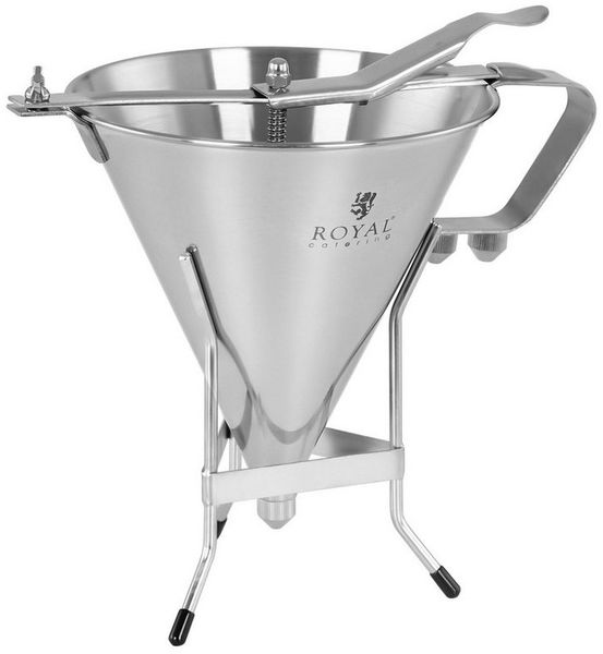 Royal Catering Trichter Fülltrichter Likörtrichter Gebäckfüller 1,8l Edelstahl 3 Dosierspitzen