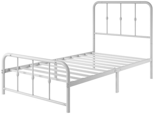 ZINUS Bettgestell Florence, Bett mit Kopf- und Fussteil, (90x200cm & 140x200cm) (Weiß, 90x200cm), Inklusive Lattenrost, Hohe Stabilität, Leichter Aufbau