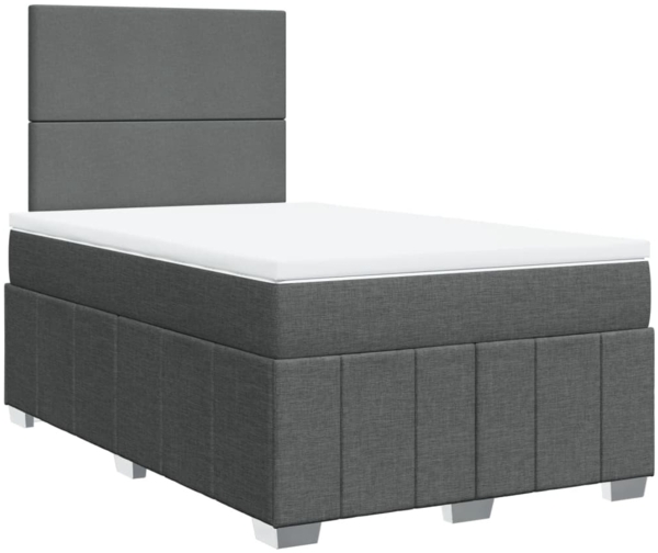 vidaXL Boxspringbett mit Matratze Dunkelgrau 120x190 cm Stoff 3291601