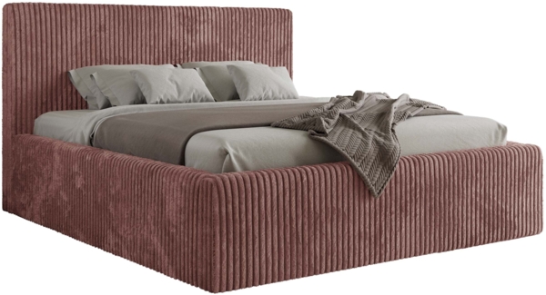 Polsterbett mit Stauraum Lattenrost TILIANO CLASSIC Bett gepolstert Doppelbett mit Kopfteil - 180x200 cm - Rosa Cord Bild 5