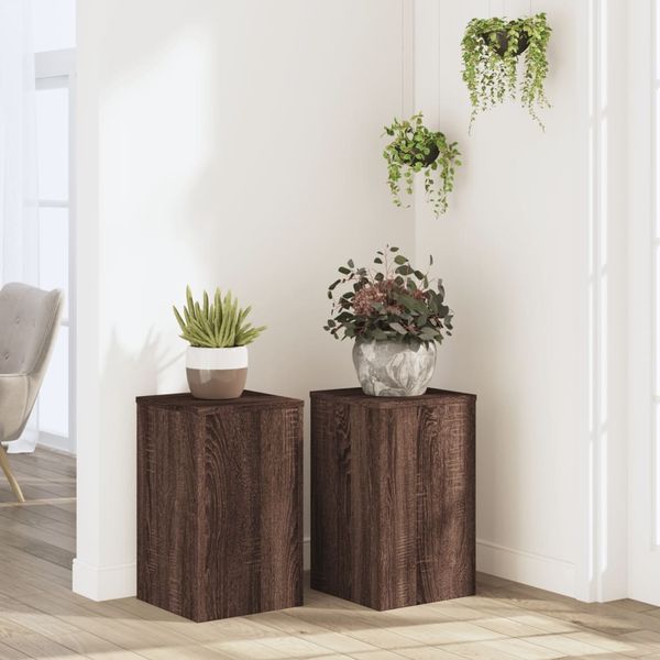 vidaXL Pflanzenständer 2 Stk. Braun Eiche 30x30x50 cm Holzwerkstoff 852921