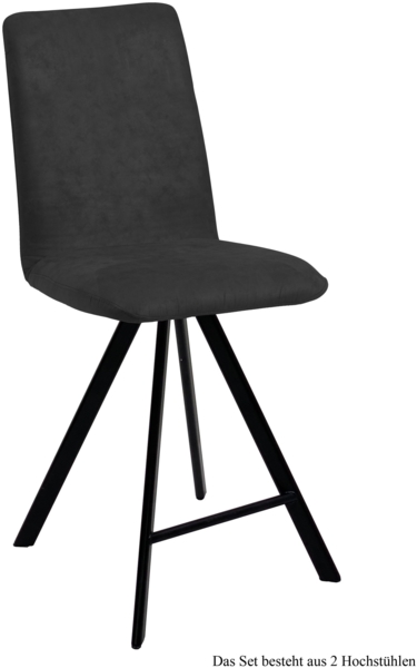 Thekenstuhl drehbar (2er-Set) Desirae 47 x 109 x 60 Schwarz/Anthrazit