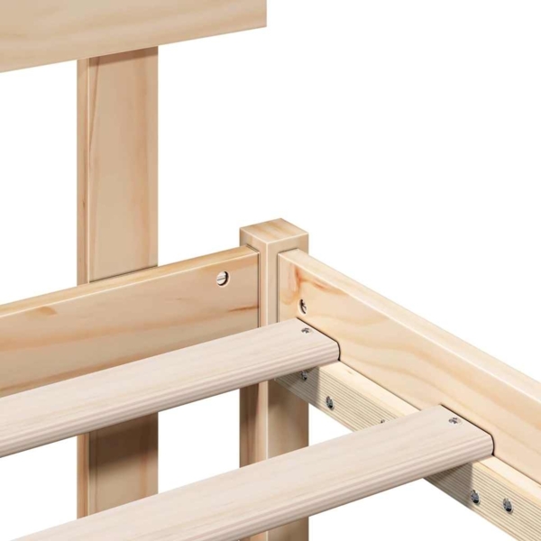 vidaXL Bettgestell mit Kopfteil Braun 75 x 190 cm Massivholz Kiefer 872146 Bild 7