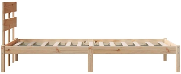 vidaXL Bettgestell mit Kopfteil Braun 75 x 190 cm Massivholz Kiefer 872146 Bild 5