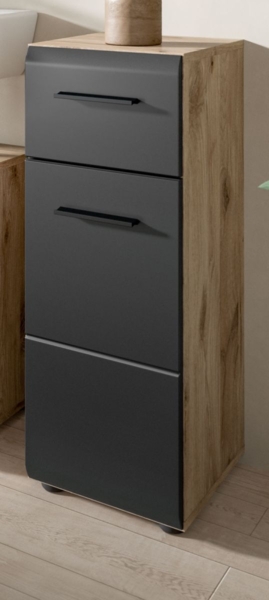 Badezimmer Kommode Cover in schwarz und Eiche 30 x 80 cm