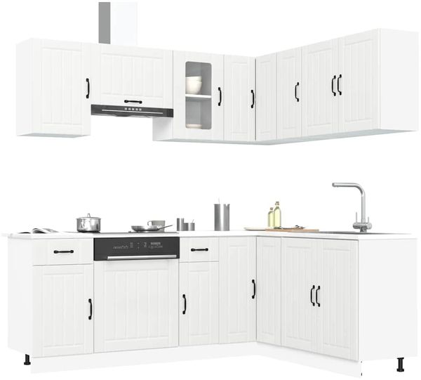 vidaXL 11-tlg. Küchenschrank-Set Kalmar Weiß Holzwerkstoff 3314941