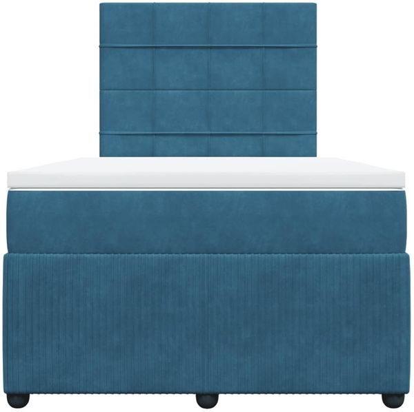 vidaXL Boxspringbett mit Matratze Dunkelblau 120x200 cm Samt 3292314 Bild 4