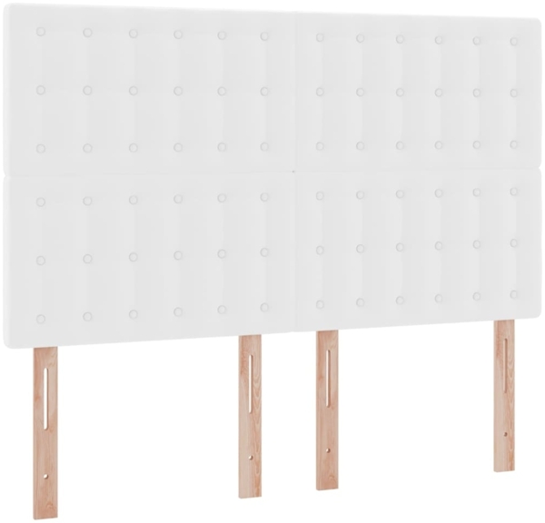 vidaXL Bett mit LED-Lichtleisten Reinweiß 140 x 190 cm PVC 3372302 Bild 9