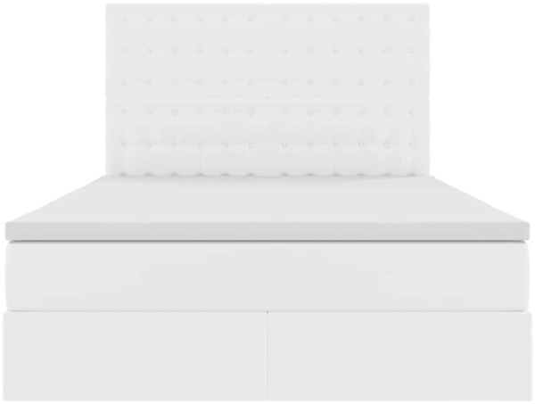 vidaXL Bett mit LED-Lichtleisten Reinweiß 140 x 190 cm PVC 3372302 Bild 7