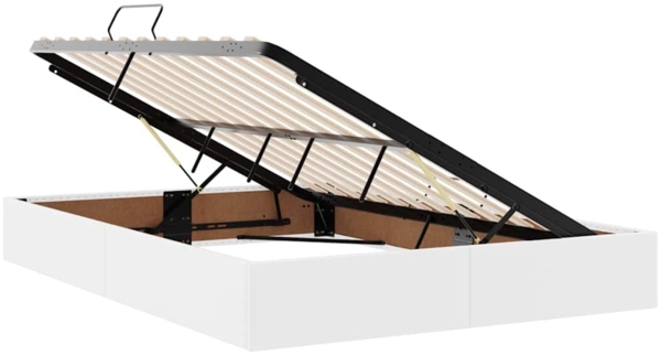 vidaXL Bett mit LED-Lichtleisten Reinweiß 140 x 190 cm PVC 3372302 Bild 6