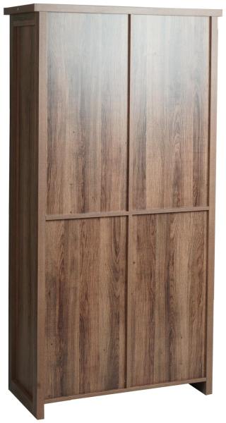 Schrank HWC-K75, Kommode Highboard, Schiebetüre 8 Staufächer, Holz-Optik Industrial Metall 163 x 76 x 38 cm ~ braun Bild 7