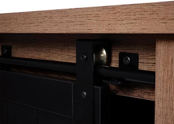 Schrank HWC-K75, Kommode Highboard, Schiebetüre 8 Staufächer, Holz-Optik Industrial Metall 163 x 76 x 38 cm ~ braun Bild 4