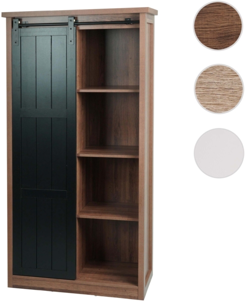 Schrank HWC-K75, Kommode Highboard, Schiebetüre 8 Staufächer, Holz-Optik Industrial Metall 163 x 76 x 38 cm ~ braun Bild 9